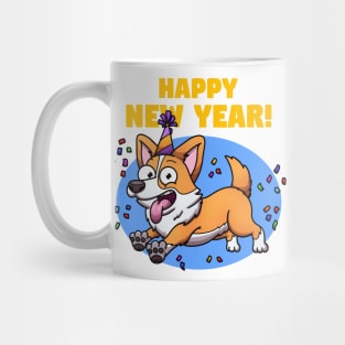 Cute Jumping New Year Corgi Dog Mug